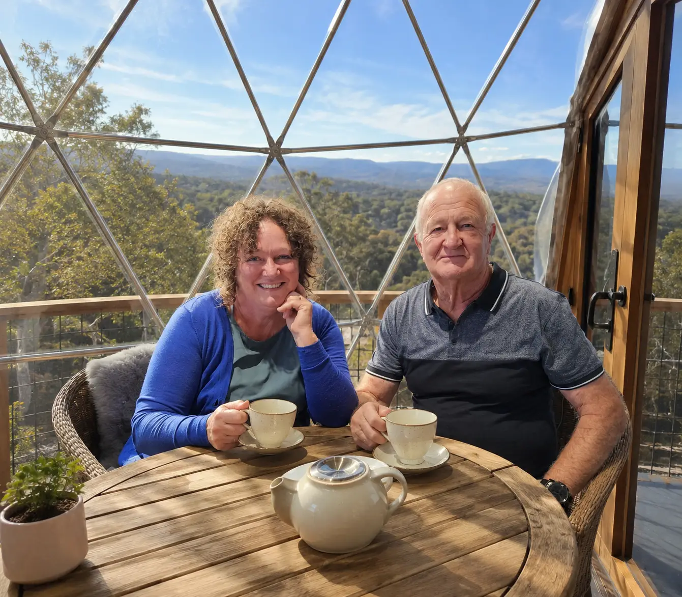 Dome Living Owners - Julie and Dave - inside Dome